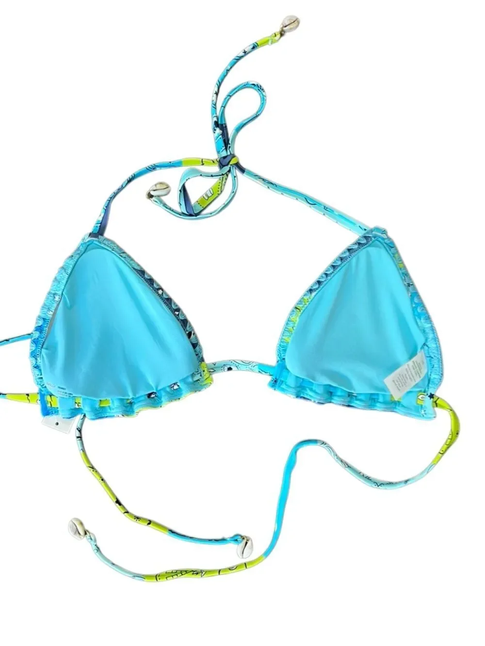 Aerie Crochet Trim String Triangle Bikini Top Size Large